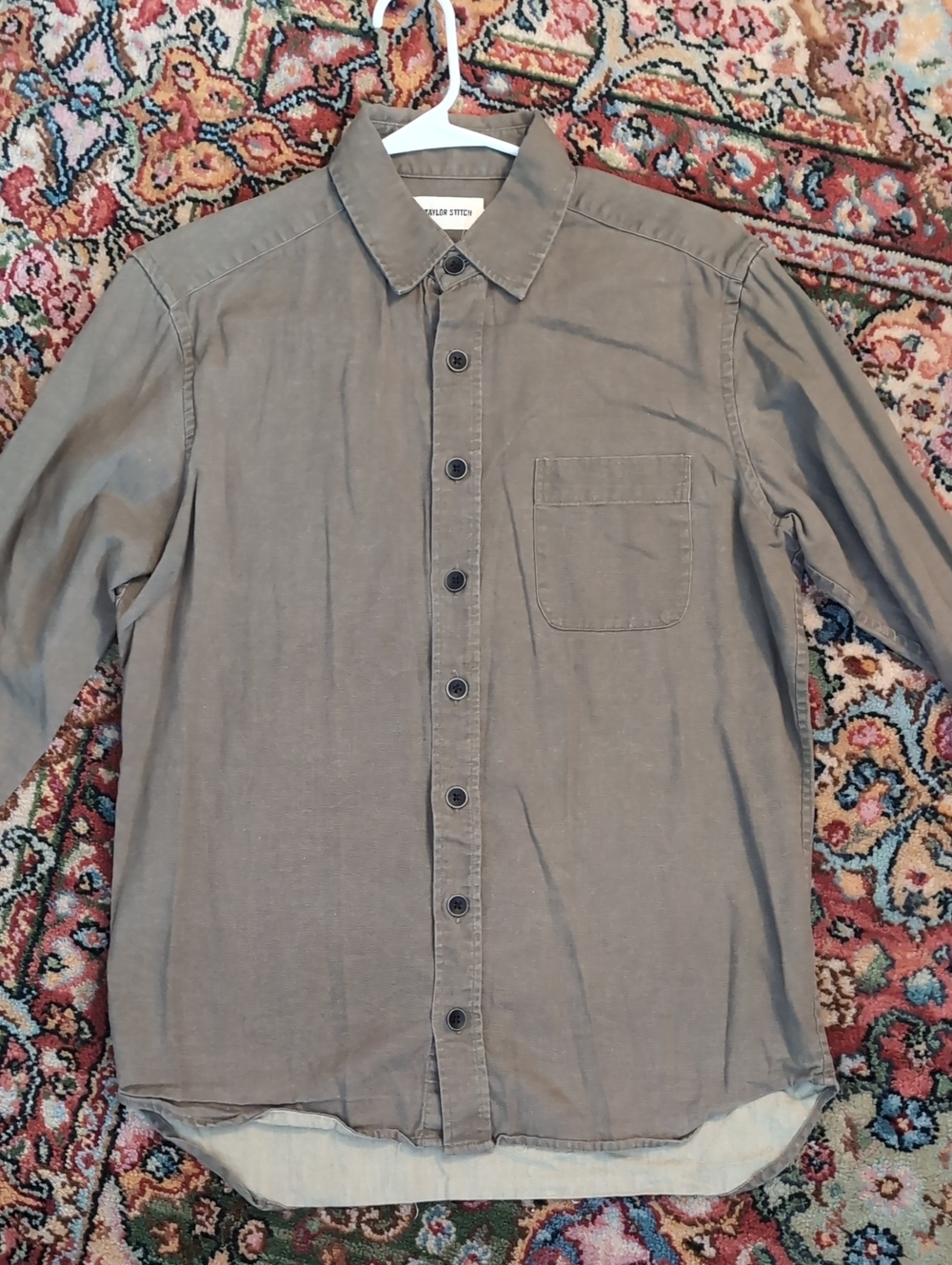 Taylor Stitch Men's Gray-Green Mechanic's Shirt